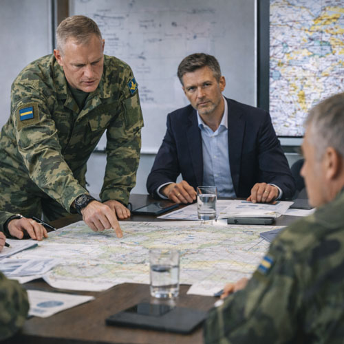 Svenska militärer i strategimöte om ledarskap och planering